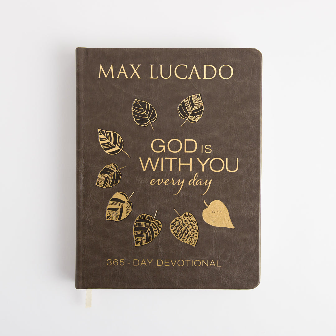 God Is With You Every Day - 365-Day Devotional By Max Lucado - Large Text - Leathersoft