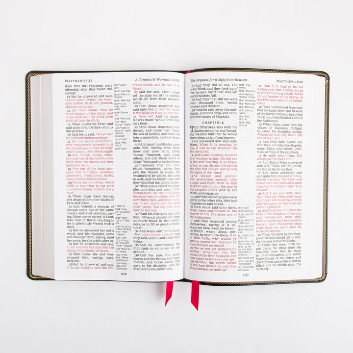 KJV Deluxe Reference Bible - Giant Print - Cross References - Red Letter - Deluxe Leathersoft - Black