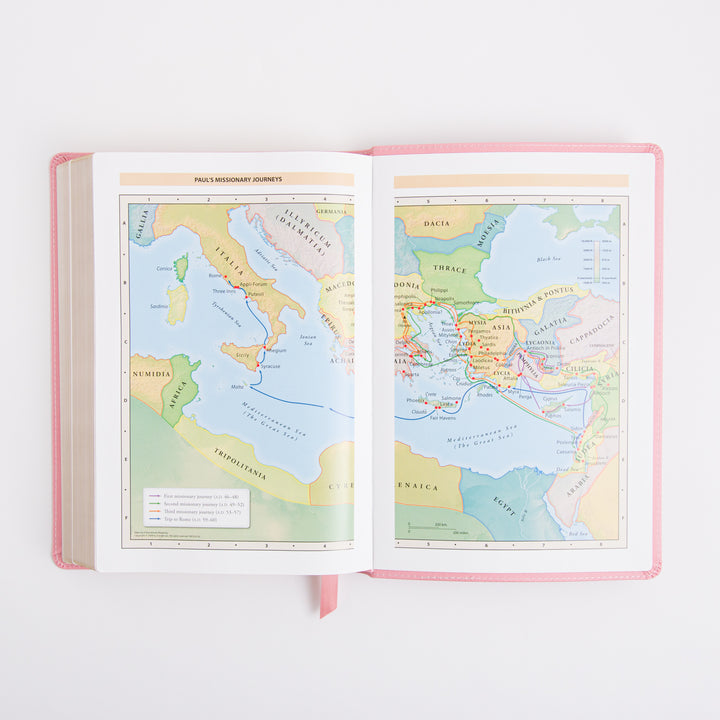 KJV Holy Bible - Large Print - Cross References - Leathersoft - Pink - Red Letter