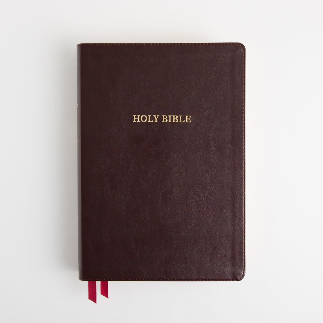 KJV Holy Bible - Super Giant Print - Cross References - Deluxe Leathersoft - Red Letter - Burgundy