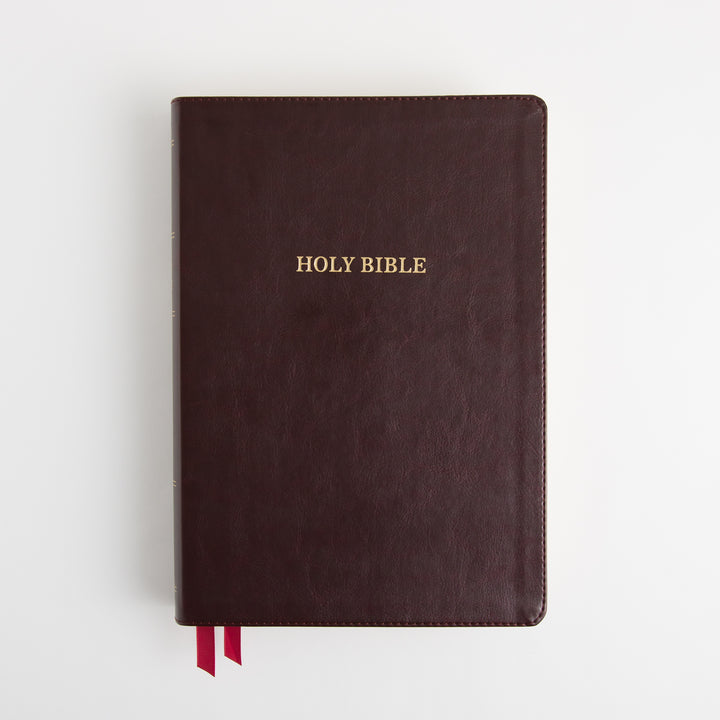 KJV Holy Bible - Super Giant Print - Cross References - Deluxe Leathersoft - Red Letter - Burgundy