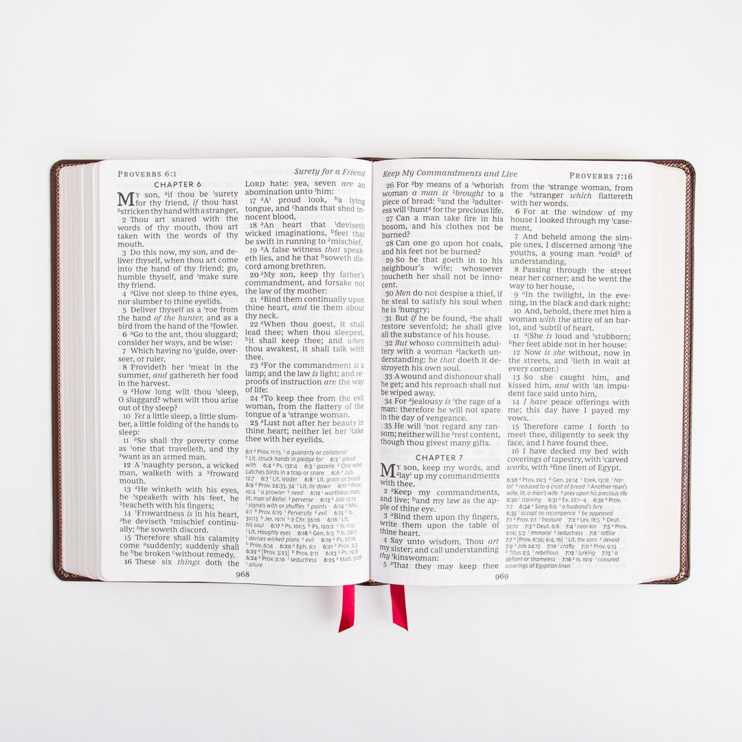 KJV Holy Bible - Super Giant Print - Cross References - Deluxe Leathersoft - Red Letter - Burgundy