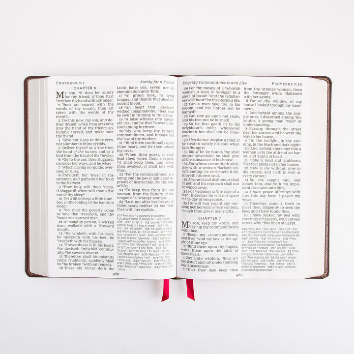 KJV Holy Bible - Super Giant Print - Cross References - Deluxe Leathersoft - Red Letter - Burgundy