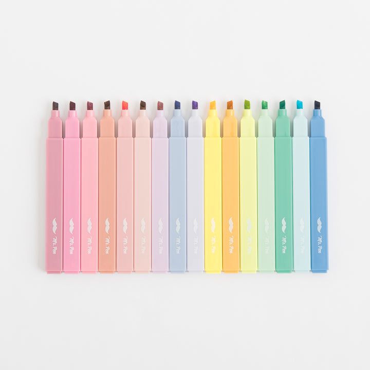 Aesthetic Highlighters - 16 pcs - Chisel Tip - Non Bleed