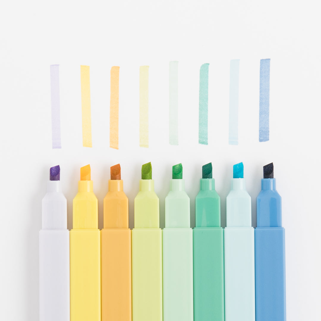 Aesthetic Highlighters - 16 pcs - Chisel Tip - Non Bleed
