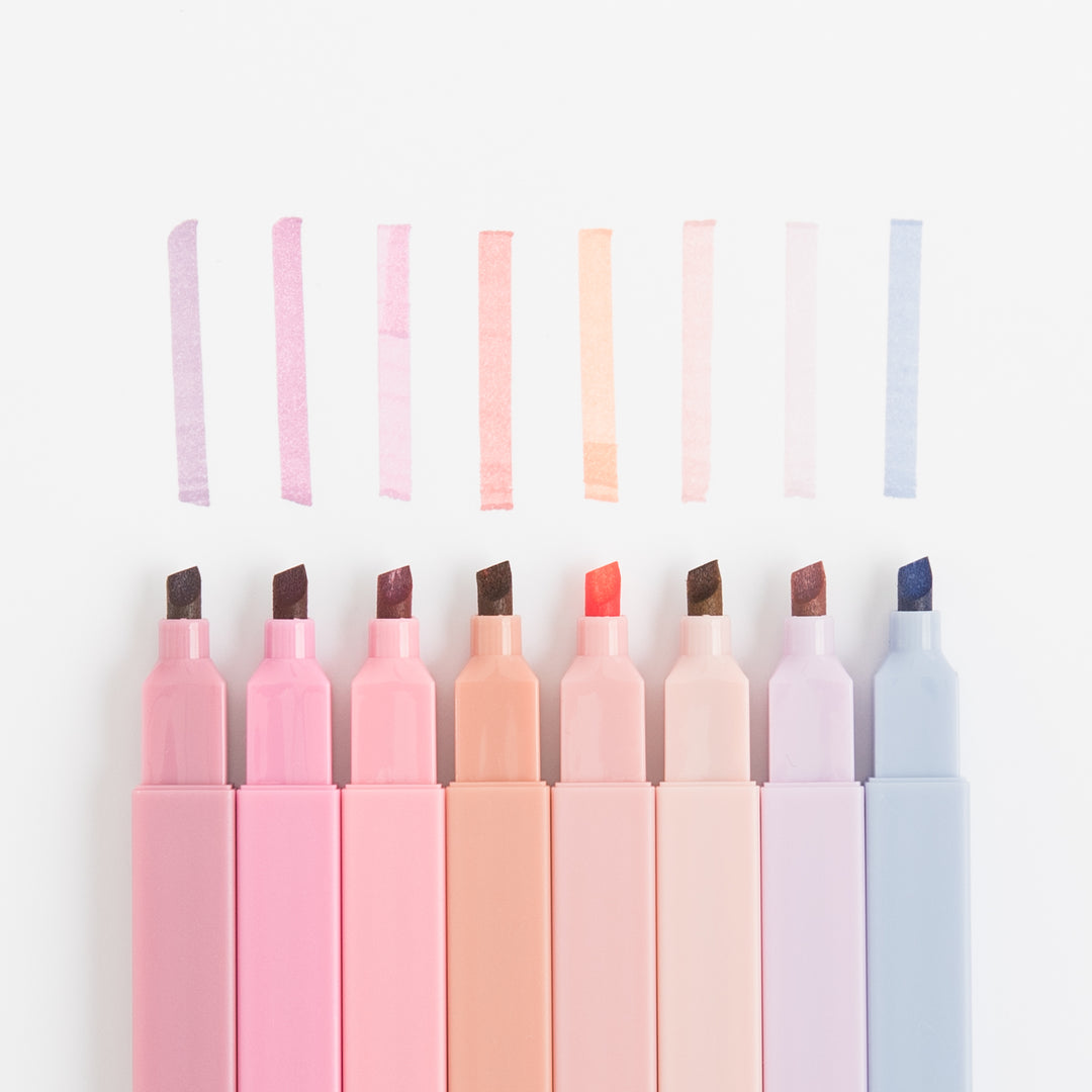 Aesthetic Highlighters - 16 pcs - Chisel Tip - Non Bleed