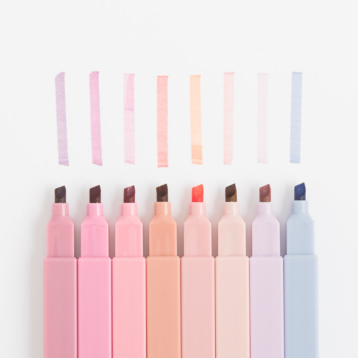 Aesthetic Highlighters - 16 pcs - Chisel Tip - Non Bleed