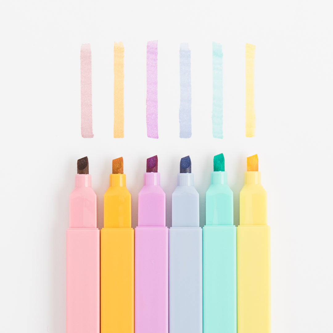 Aesthetic Highlighters and Pens - 12 Pack - No Bleed
