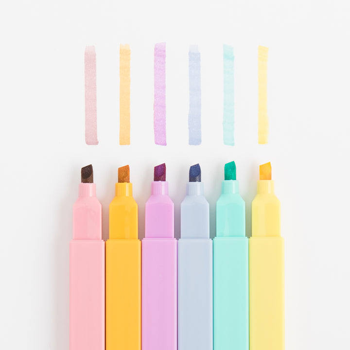 Aesthetic Highlighters and Pens - 12 Pack - No Bleed