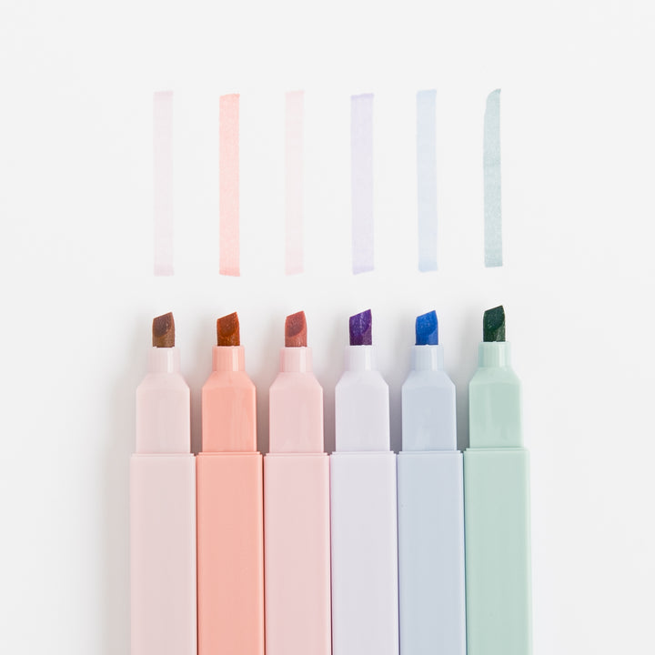 Aesthetic Highlighters and Pens - No Bleed - 12 Pack - Morandi Color Bible Highlighters for Bibles - Bible Pens