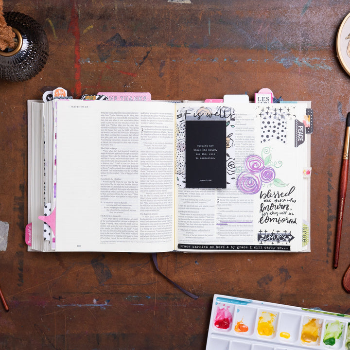 ESV Journaling Bible - Flowers - Cloth over Board - Large Margins