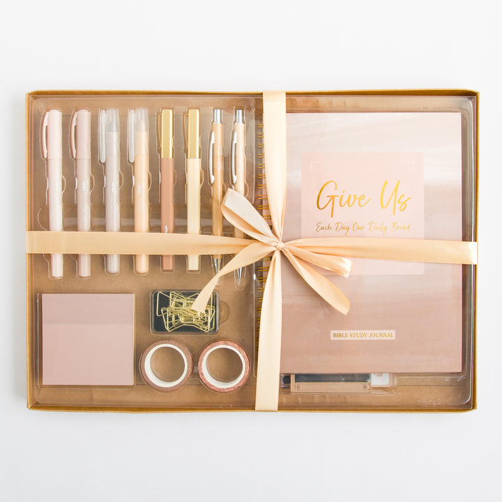 Bible Journaling Kit for Women - Golden Blush Color Theme - Bible Study Supplies Journaling Kit