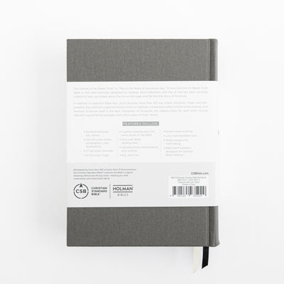CSB He Reads Truth Bible - Charcoal - Cloth over Board