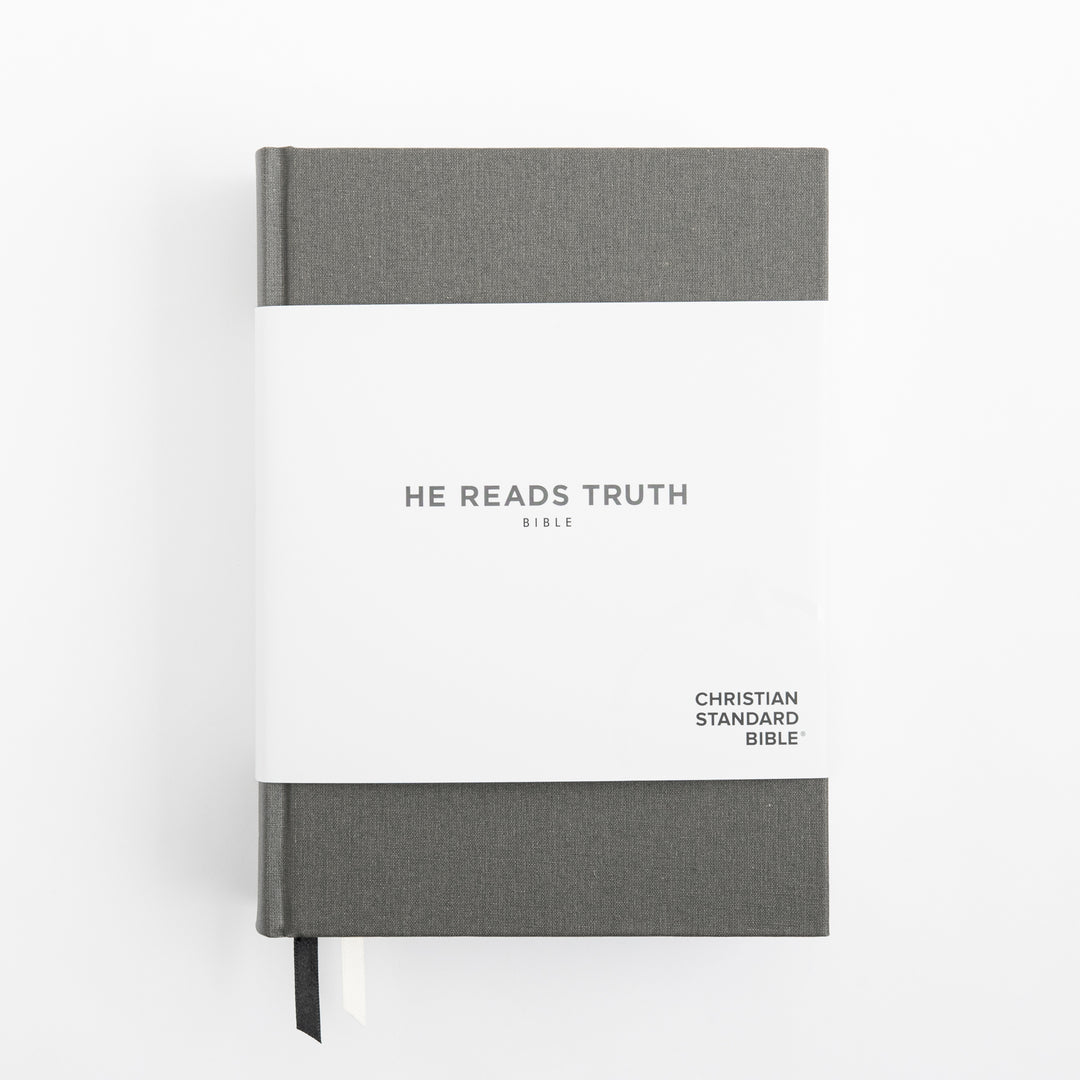 CSB He Reads Truth Bible - Charcoal - Cloth over Board