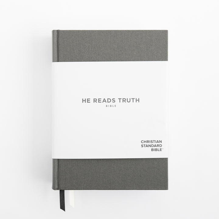 CSB He Reads Truth Bible - Charcoal - Cloth over Board