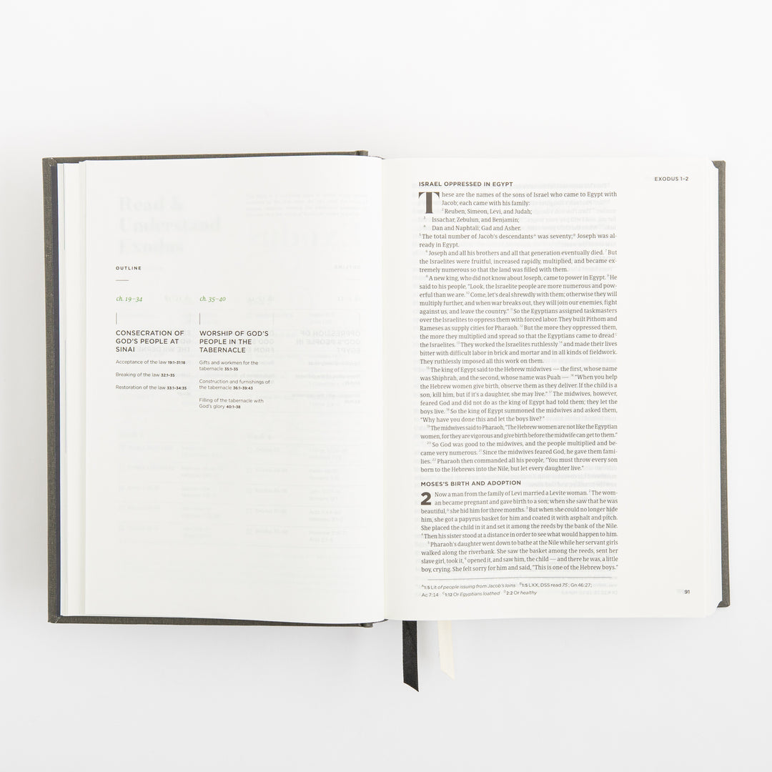 CSB He Reads Truth Bible - Charcoal - Cloth over Board