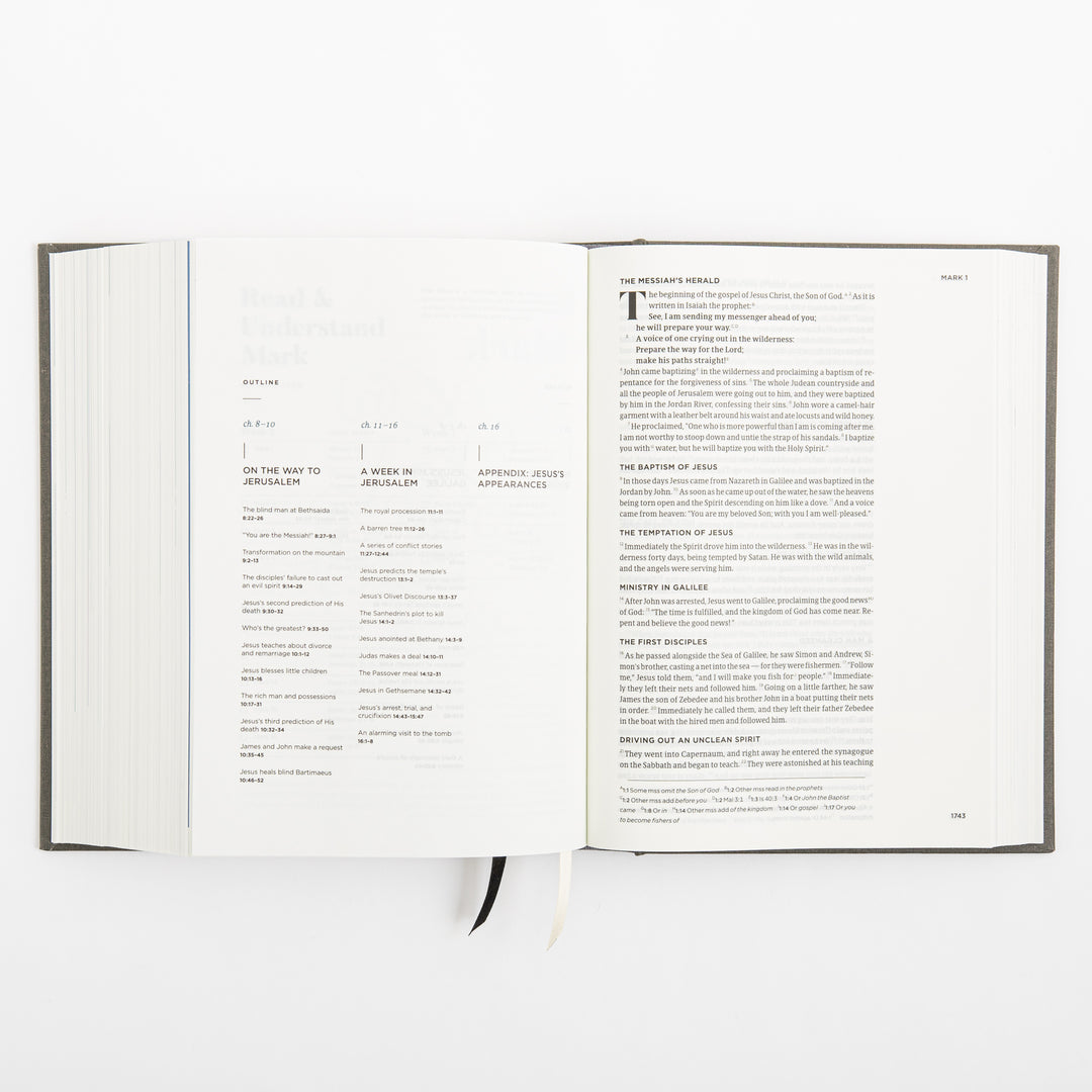 CSB He Reads Truth Bible - Charcoal - Cloth over Board