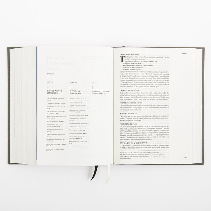 CSB He Reads Truth Bible - Charcoal - Cloth over Board