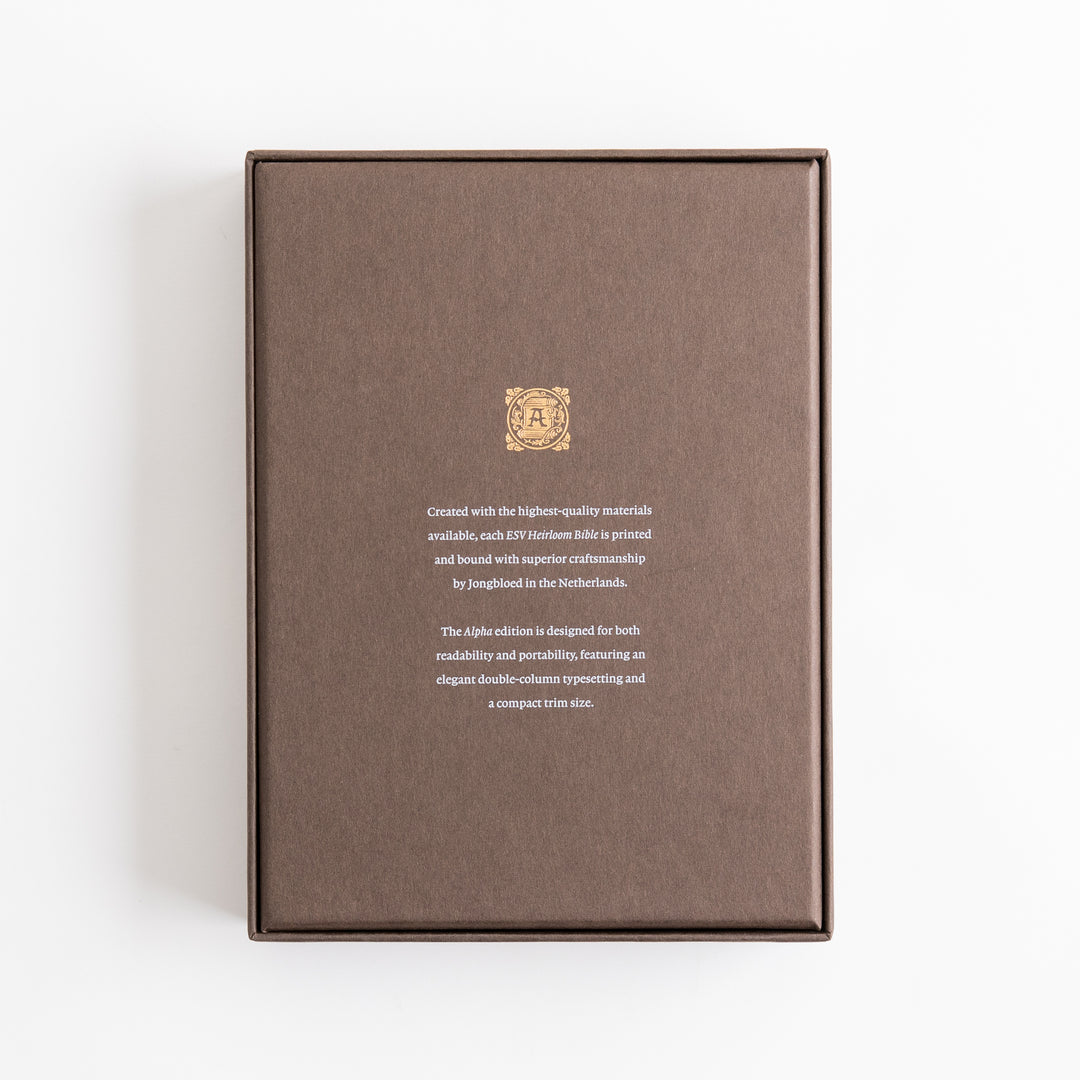 ESV Heirloom Bible, Alpha Personal Size - Calfskin, Mahogany