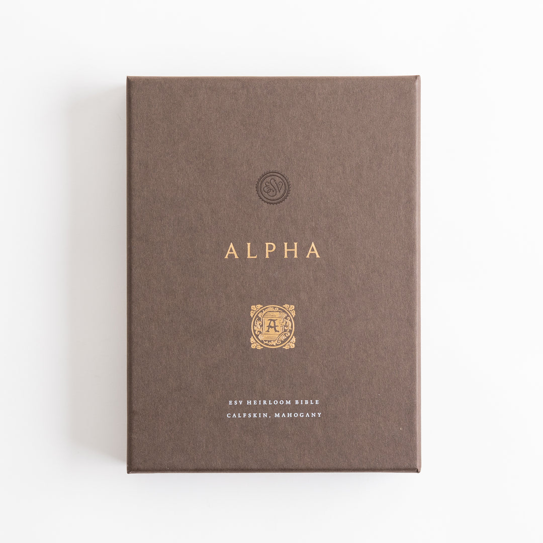 ESV Heirloom Bible, Alpha Personal Size - Calfskin, Mahogany