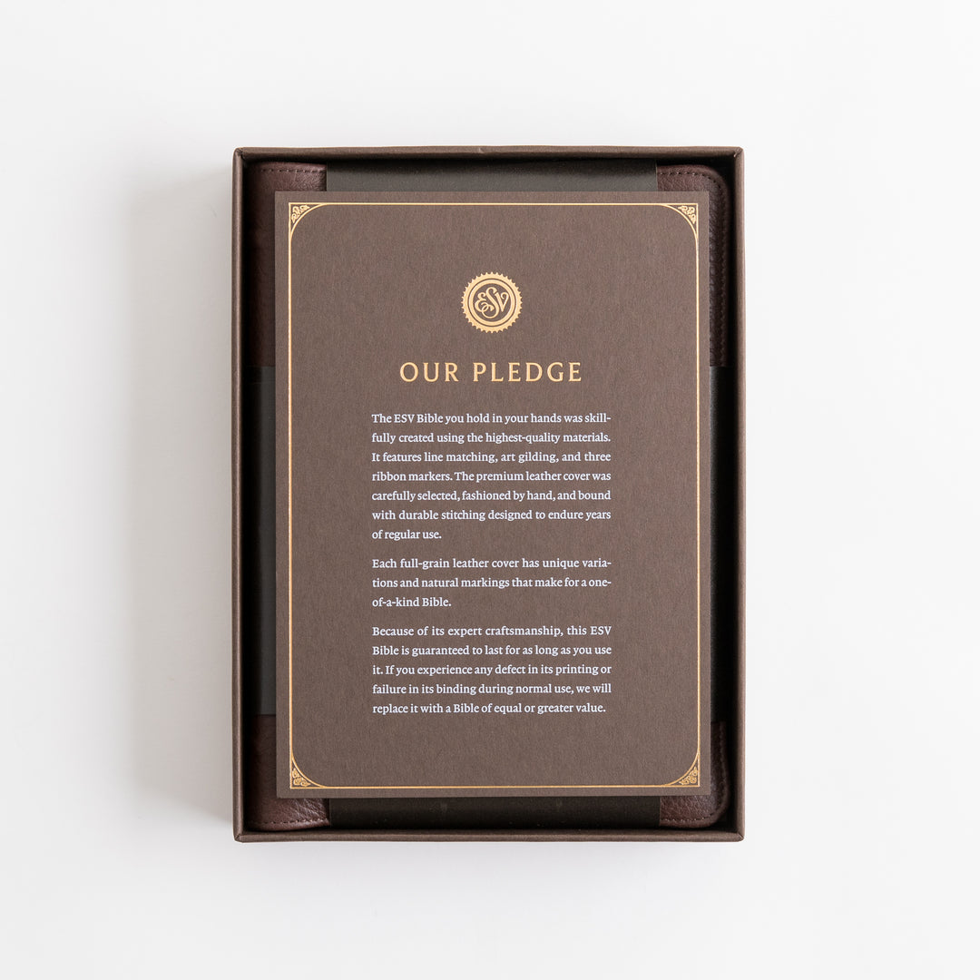 ESV Heirloom Bible, Alpha Personal Size - Calfskin, Mahogany