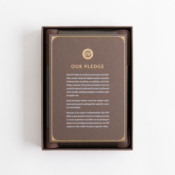 ESV Heirloom Bible, Alpha Personal Size - Calfskin, Mahogany