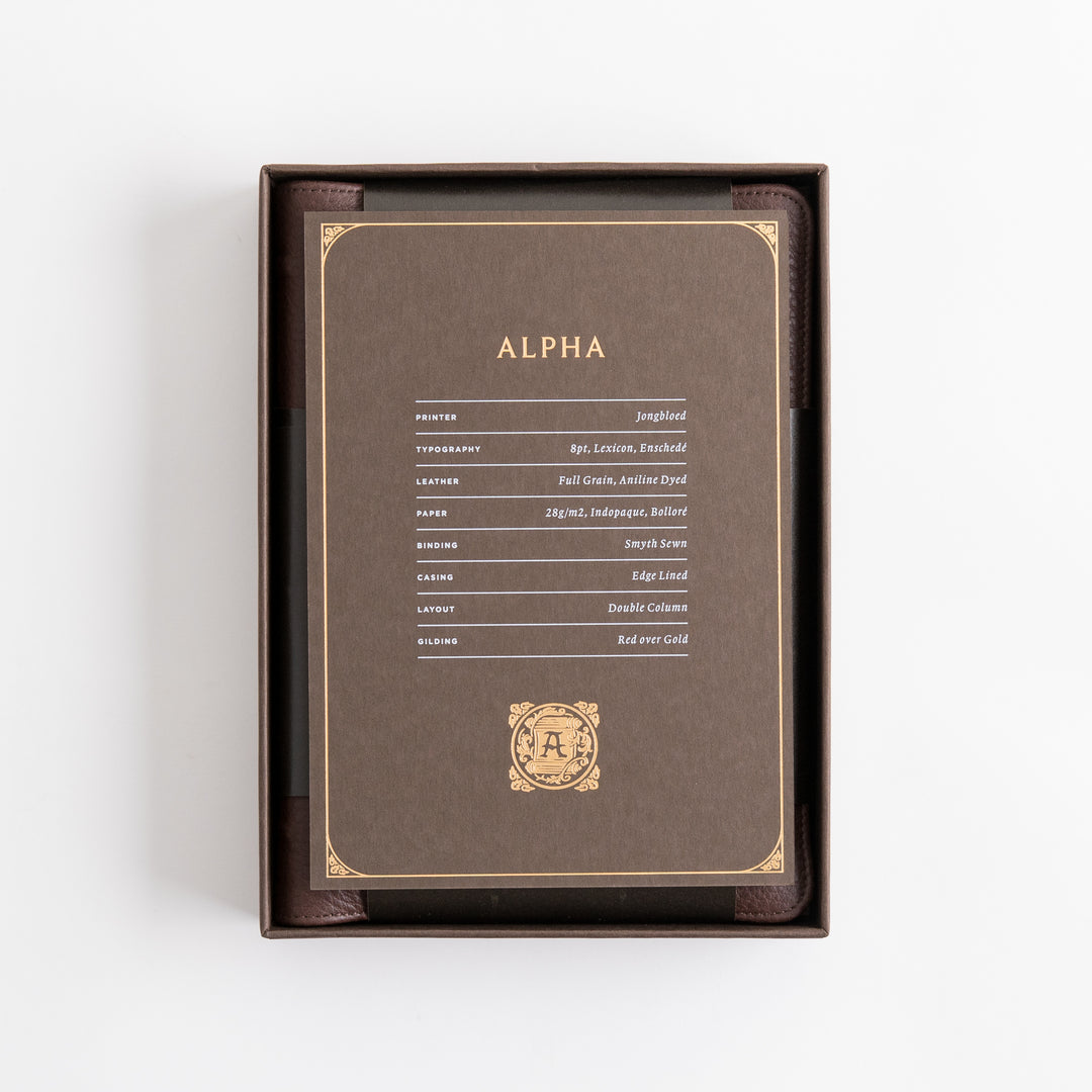 ESV Heirloom Bible, Alpha Personal Size - Calfskin, Mahogany