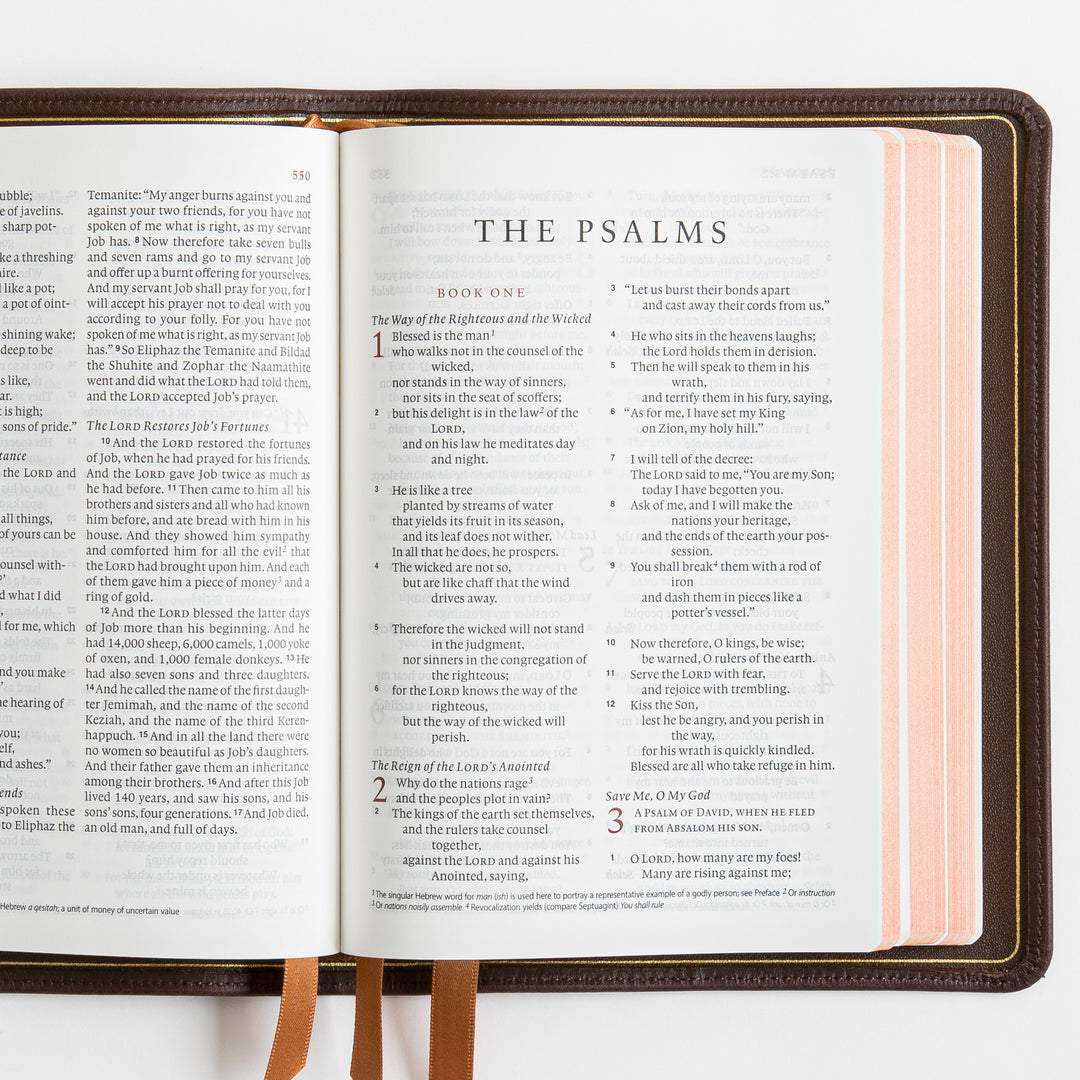 ESV Heirloom Bible, Alpha Personal Size - Calfskin, Mahogany