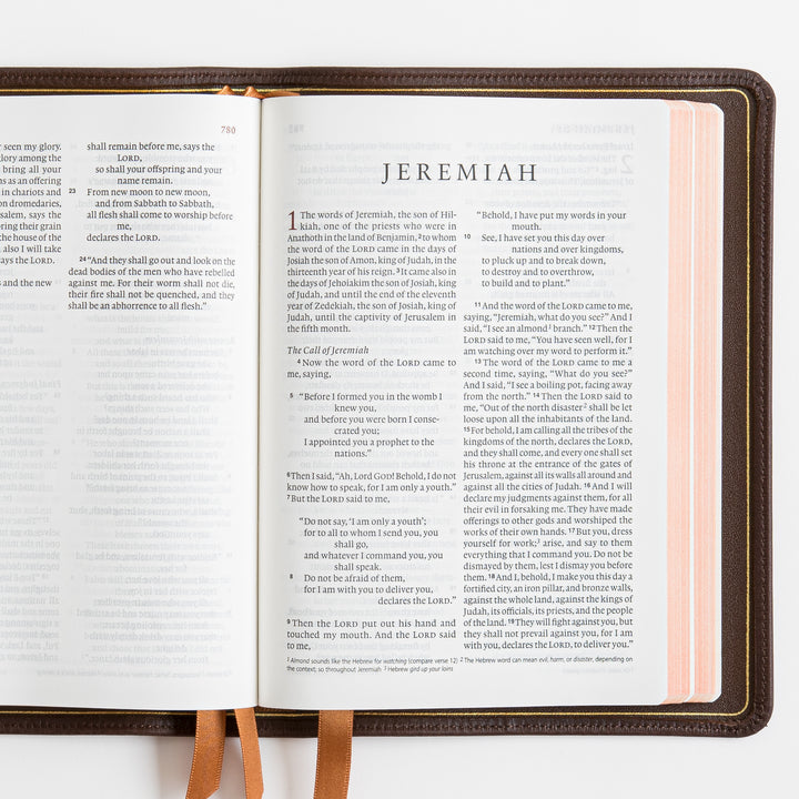 ESV Heirloom Bible, Alpha Personal Size - Calfskin, Mahogany