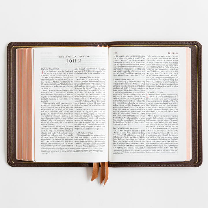ESV Heirloom Bible, Alpha Personal Size - Calfskin, Mahogany