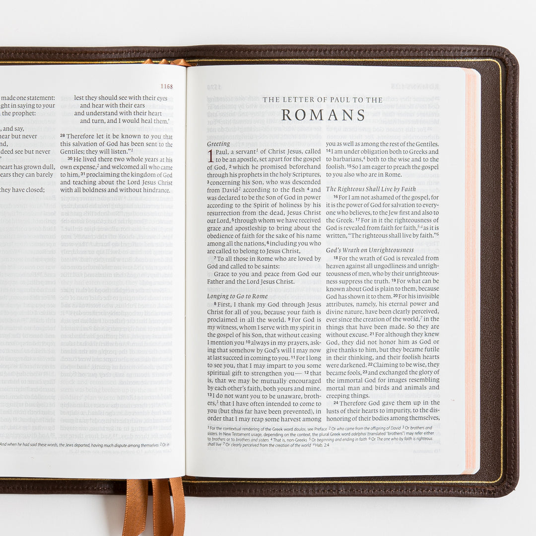 ESV Heirloom Bible, Alpha Personal Size - Calfskin, Mahogany