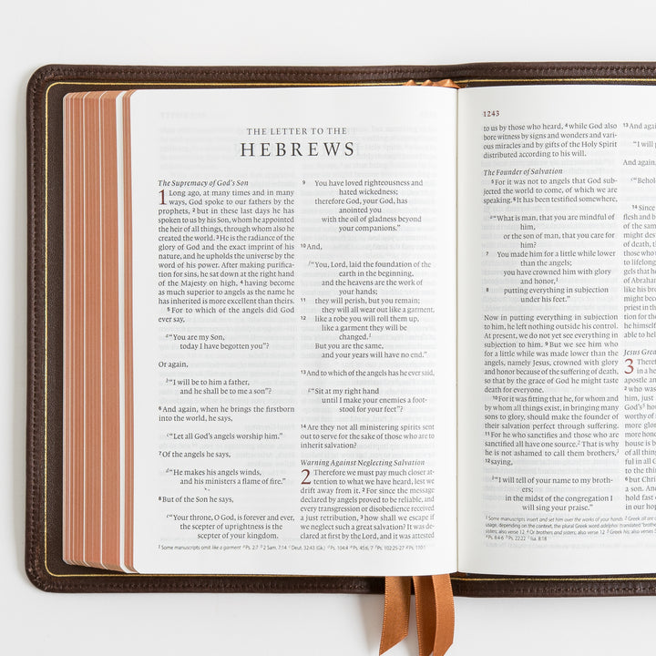 ESV Heirloom Bible, Alpha Personal Size - Calfskin, Mahogany