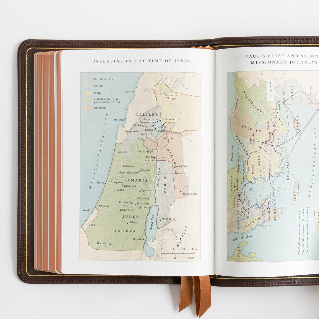ESV Heirloom Bible, Alpha Personal Size - Calfskin, Mahogany