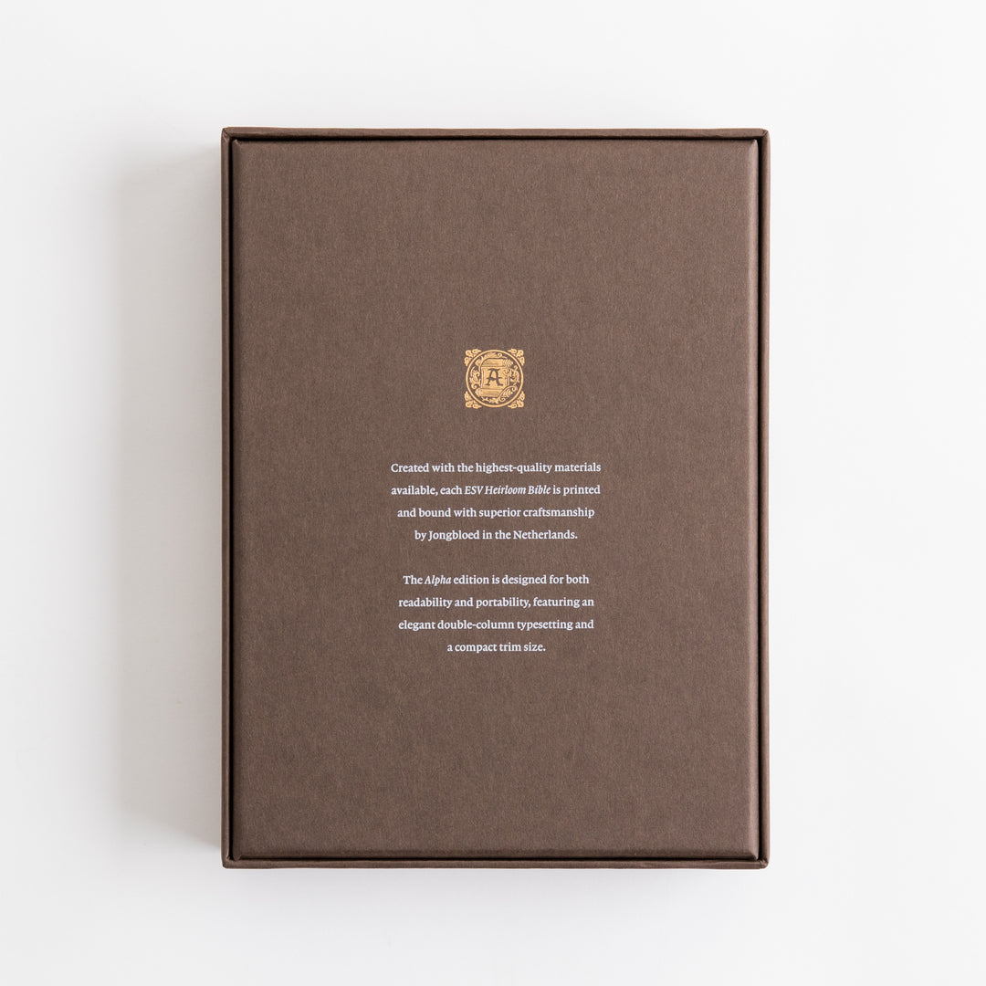 ESV Heirloom Bible, Alpha Personal Size - Goatskin, Black