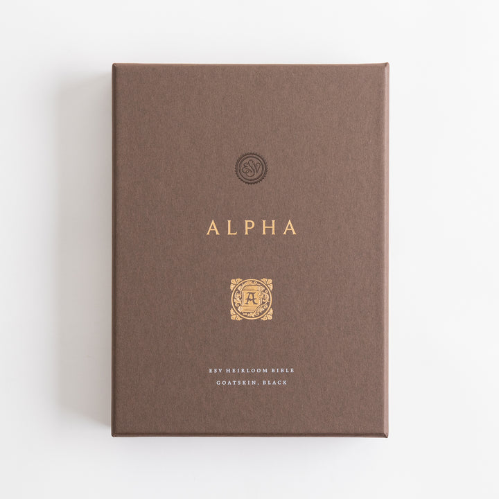 ESV Heirloom Bible, Alpha Personal Size - Goatskin, Black