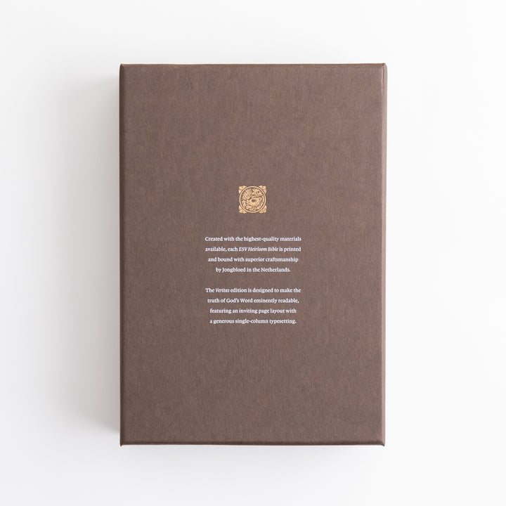 ESV Heirloom Bible, Veritas Single Column - Goatskin, Black