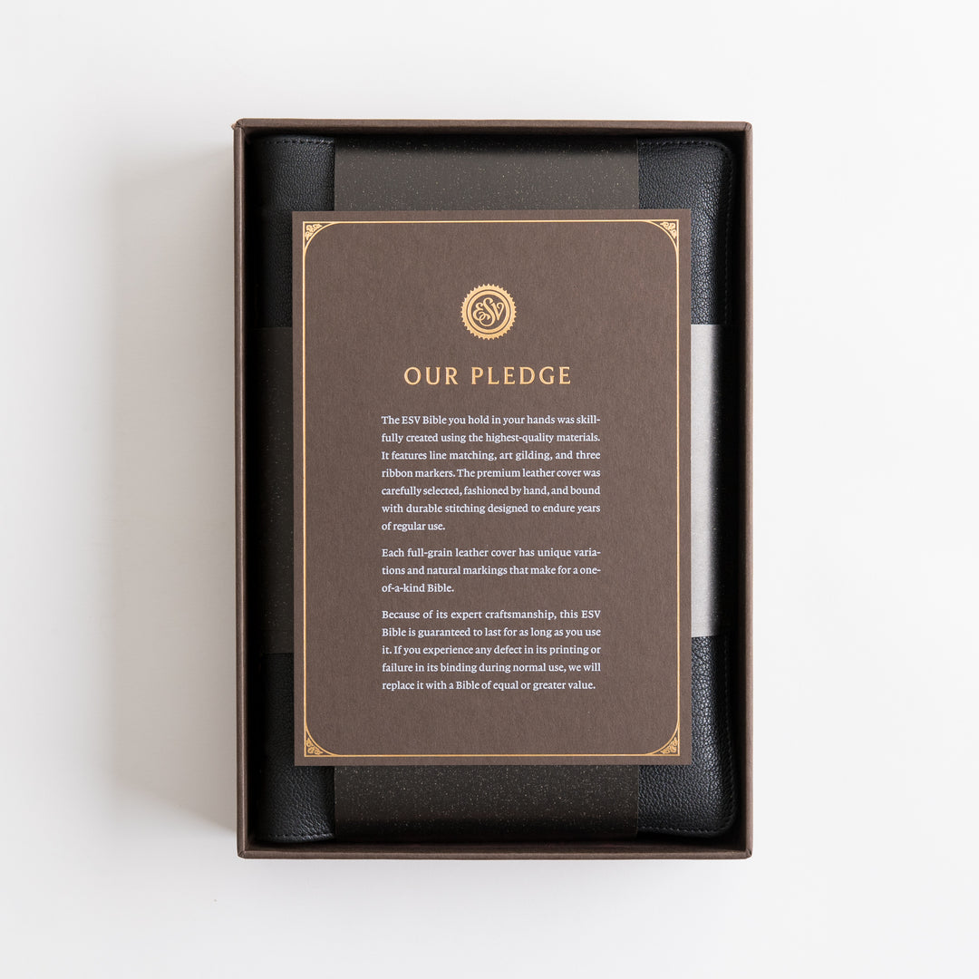 ESV Heirloom Bible, Veritas Single Column - Goatskin, Black