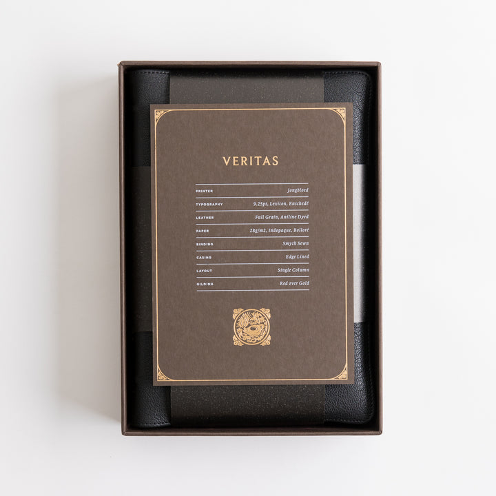 ESV Heirloom Bible, Veritas Single Column - Goatskin, Black