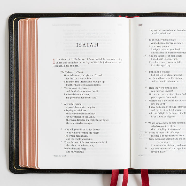 ESV Heirloom Bible, Veritas Single Column - Goatskin, Black