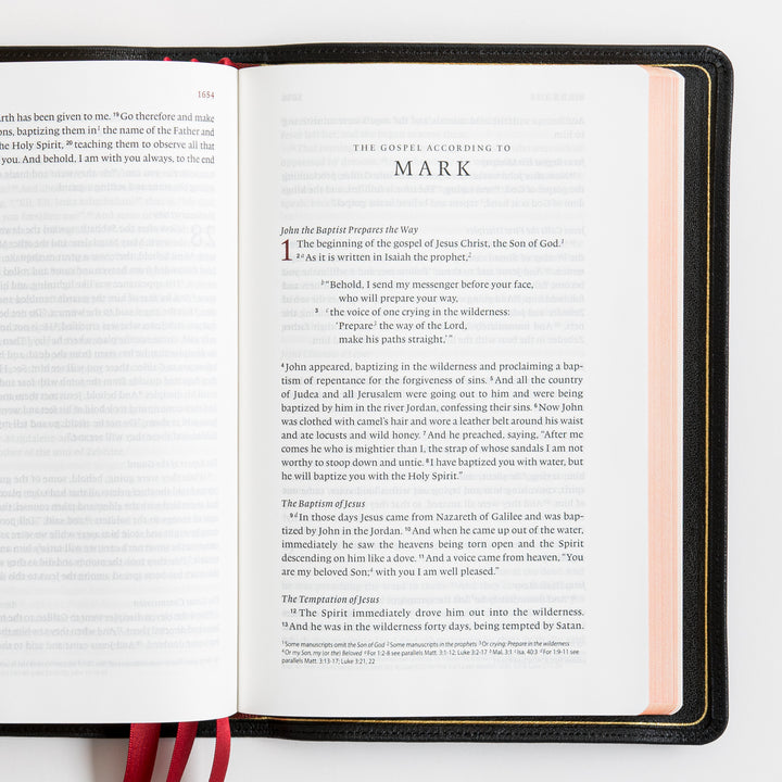 ESV Heirloom Bible, Veritas Single Column - Goatskin, Black