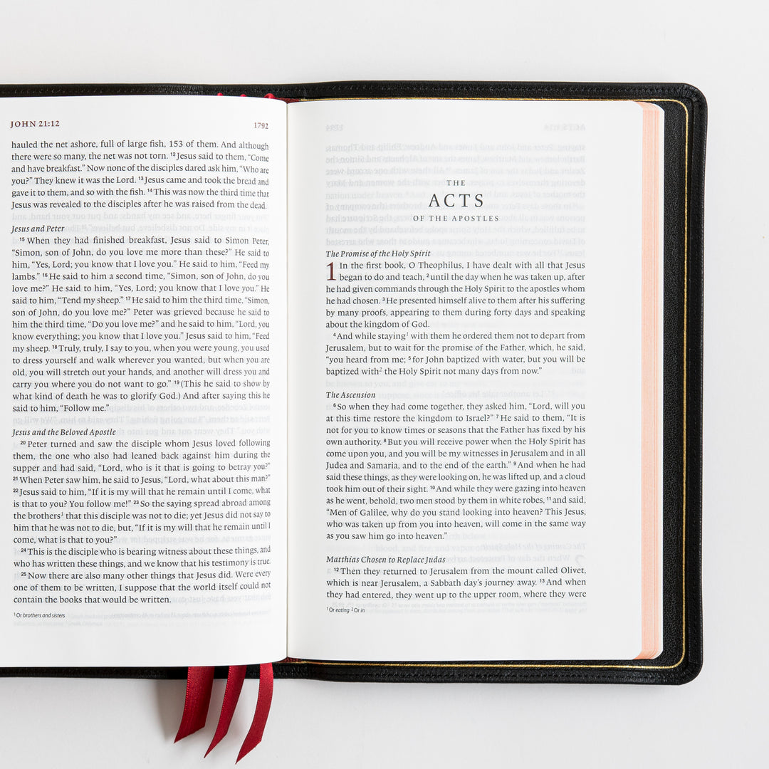 ESV Heirloom Bible, Veritas Single Column - Goatskin, Black