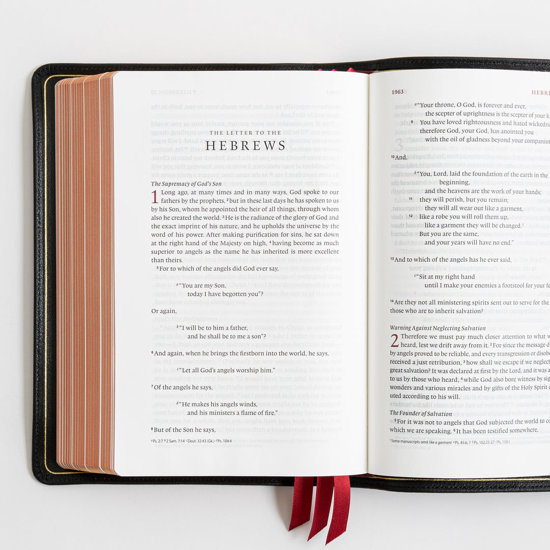 ESV Heirloom Bible, Veritas Single Column - Goatskin, Black