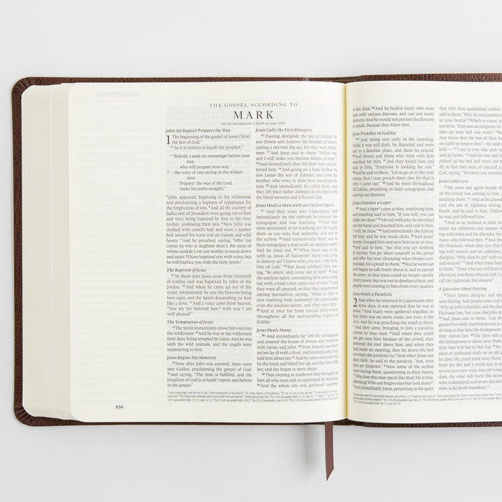 ESV Journaling Bible - Bonded Leather, Mocha, Threshold Design