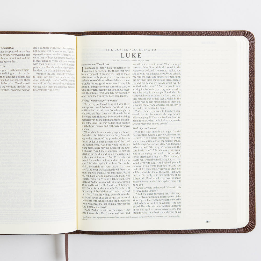 ESV Journaling Bible - Bonded Leather, Mocha, Threshold Design