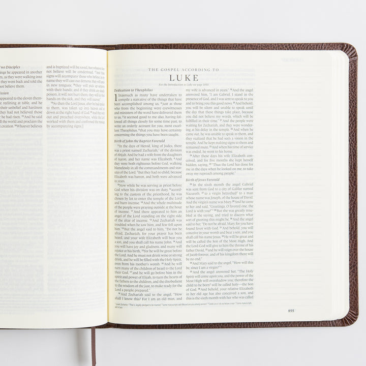 ESV Journaling Bible - Bonded Leather, Mocha, Threshold Design