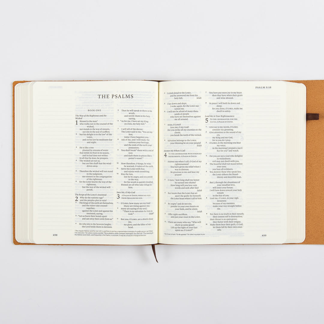 ESV Journaling Bible - Brown - Natural Leather - Flap with Strap