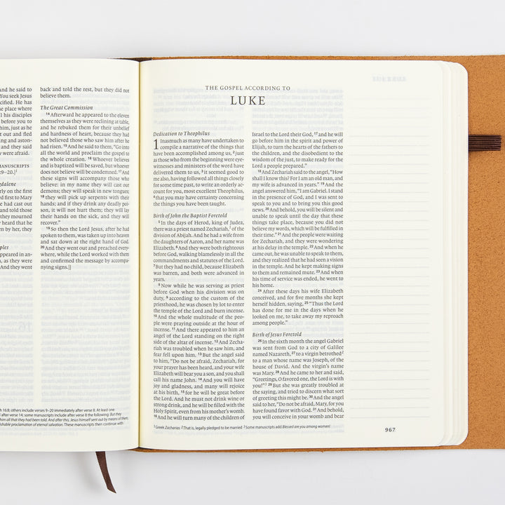 ESV Journaling Bible - Brown - Natural Leather - Flap with Strap