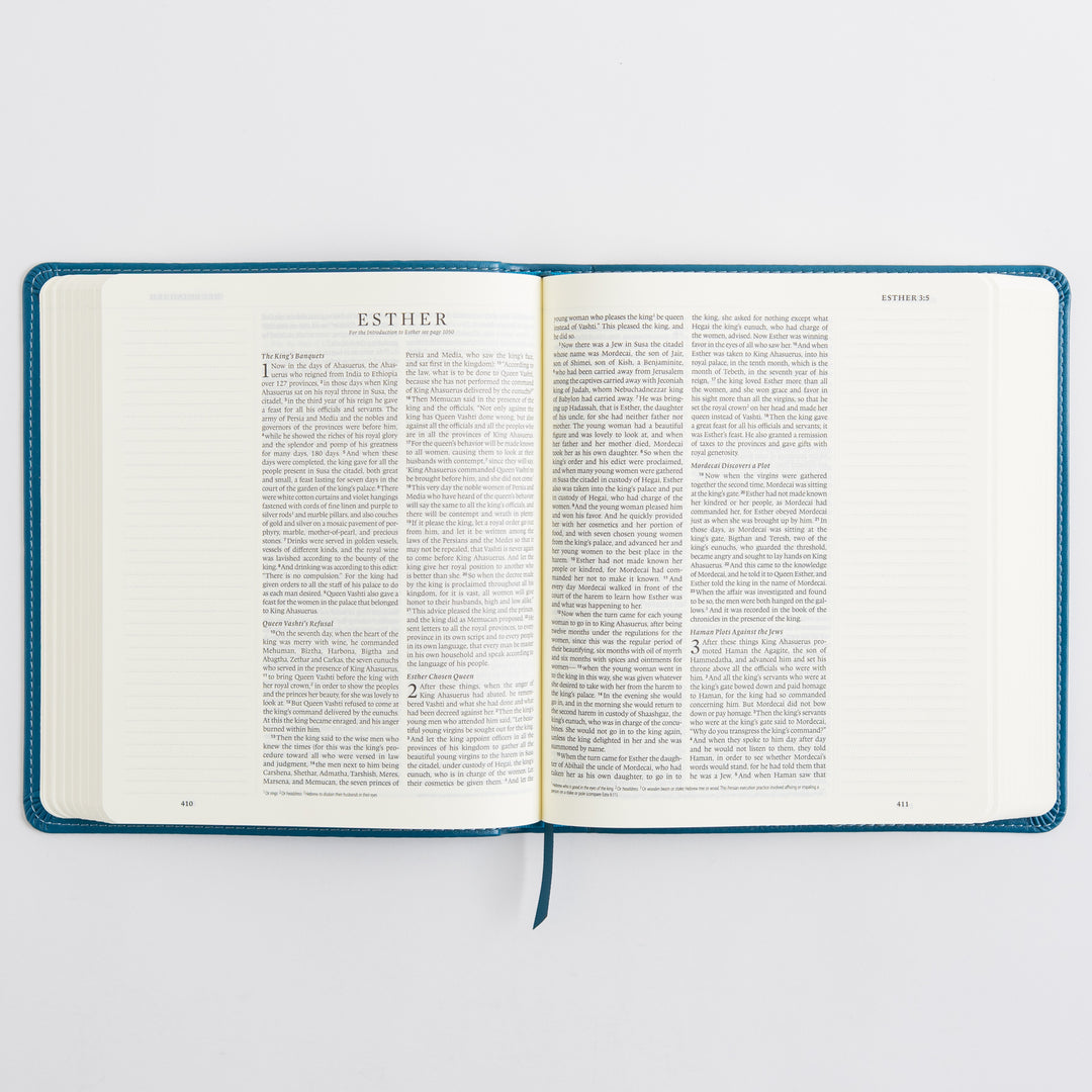 ESV Journaling Bible - TruTone, Deep Teal, Fleur-de-lis Design