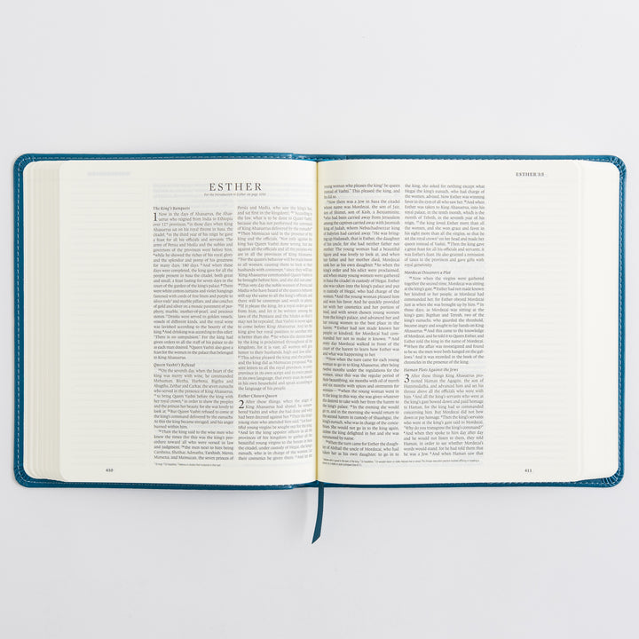 ESV Journaling Bible - TruTone, Deep Teal, Fleur-de-lis Design