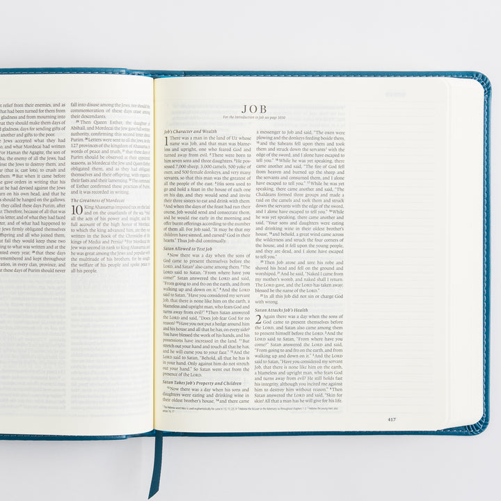 ESV Journaling Bible - TruTone, Deep Teal, Fleur-de-lis Design
